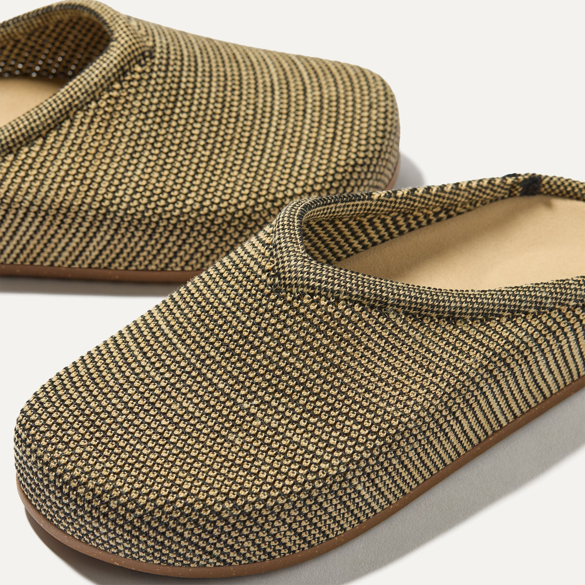 The toe and vamp of The Casual Clog, in diagonal view.