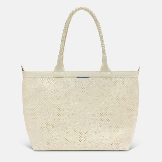 PDP |The Lightweight Zip Tote in Moonflower shown from the front.