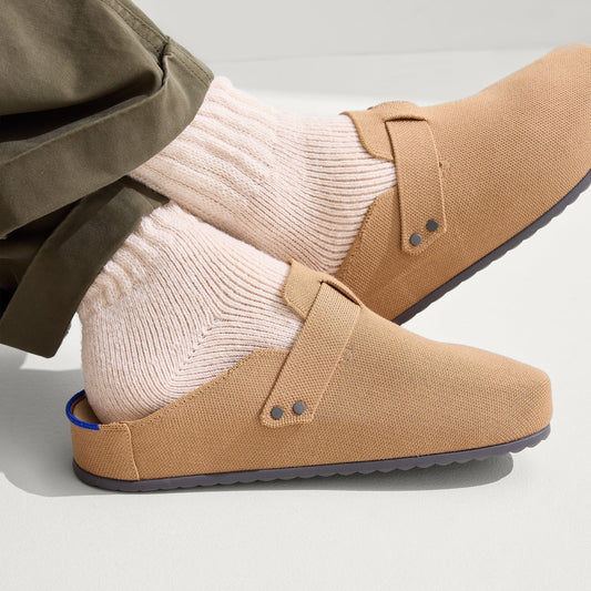 hover | Model wearing The Men's Clog in Butternut.