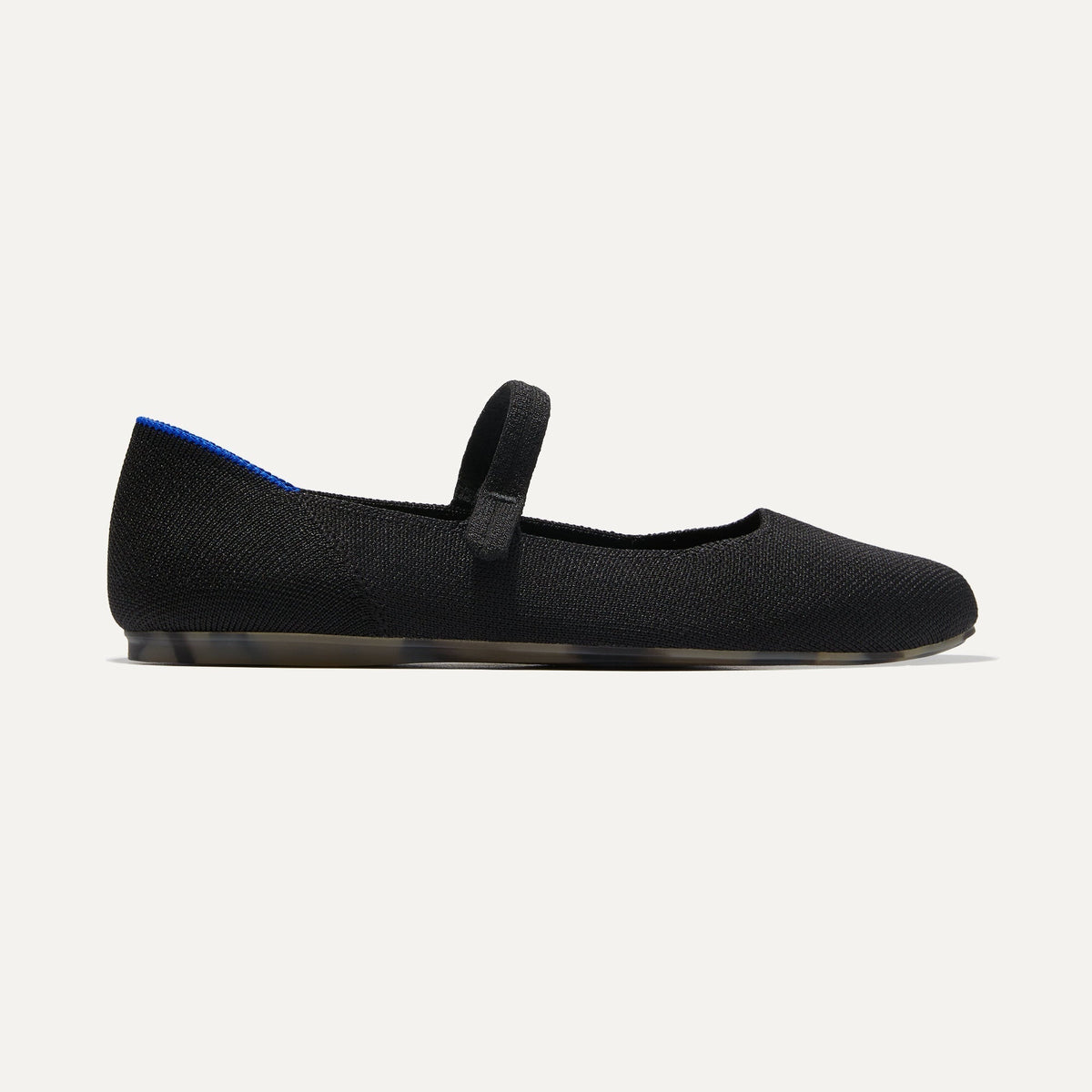 side | The Square Mary Jane in Black shown from the side.