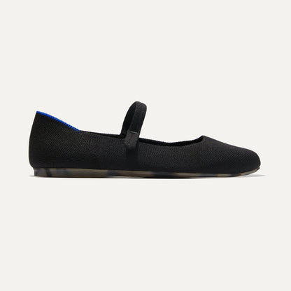 side | The Square Mary Jane in Black shown from the side.