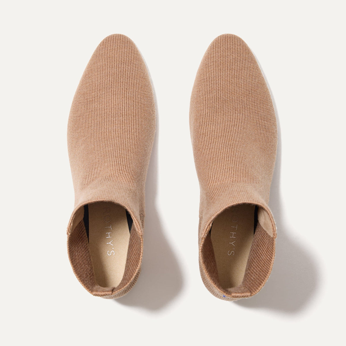 A pair of The Classic Boot in Tobacco shown from the top.