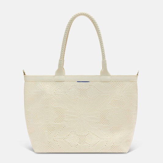 PLP |The Lightweight Zip Tote in Moonflower shown from the front.