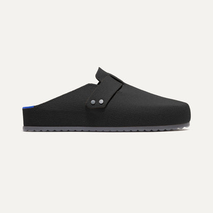 side | The Men's Clog in Soft Black shown from the side.