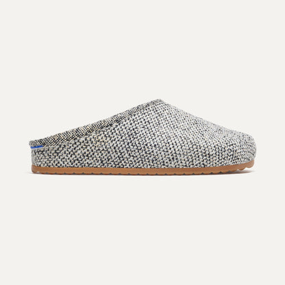 side | The Cozy Clog in Cookies and Cream Bouclé shown from the side.