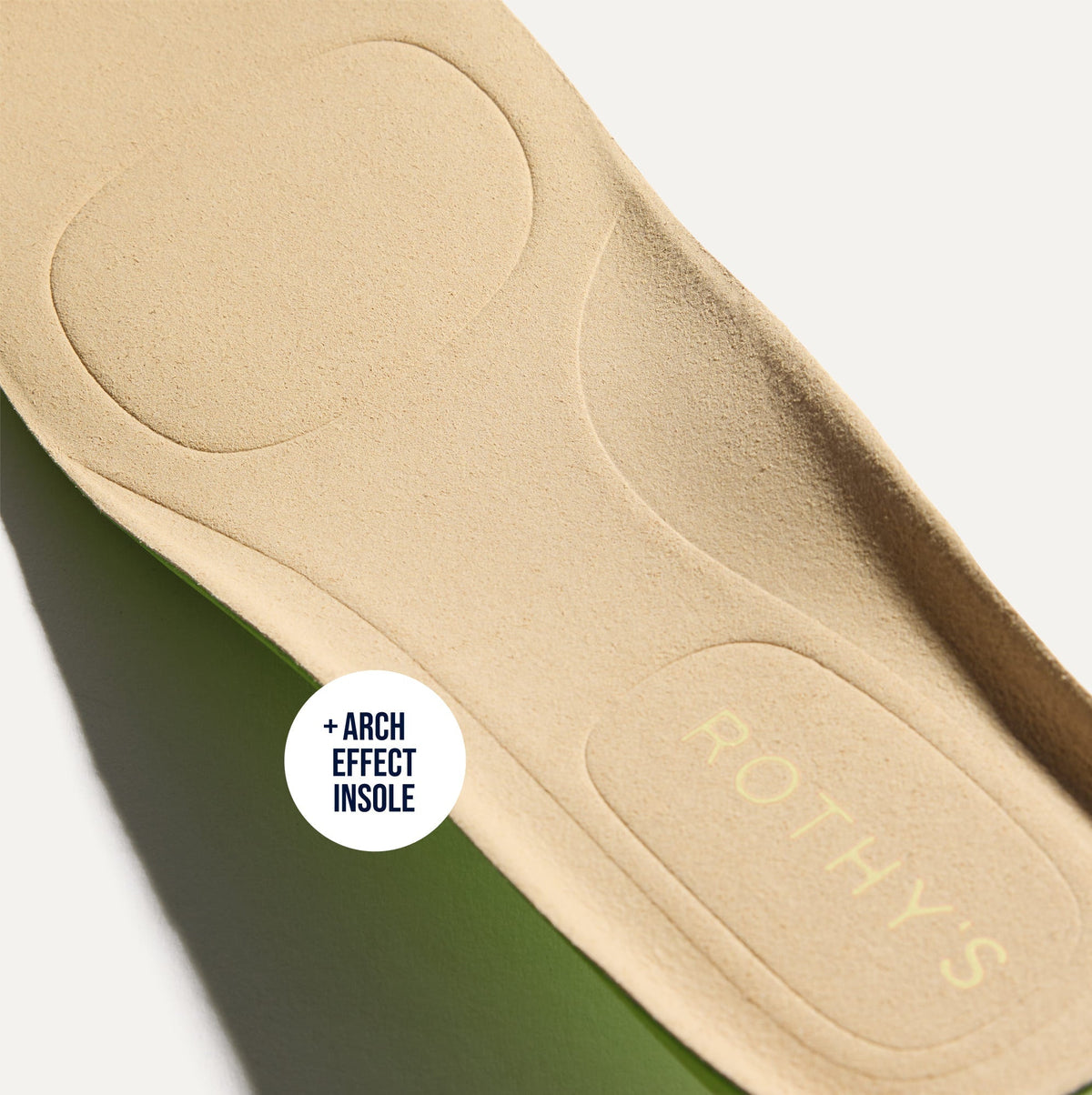 Close up of the Arch Effect Insole on The Daily Driver in Sesame.