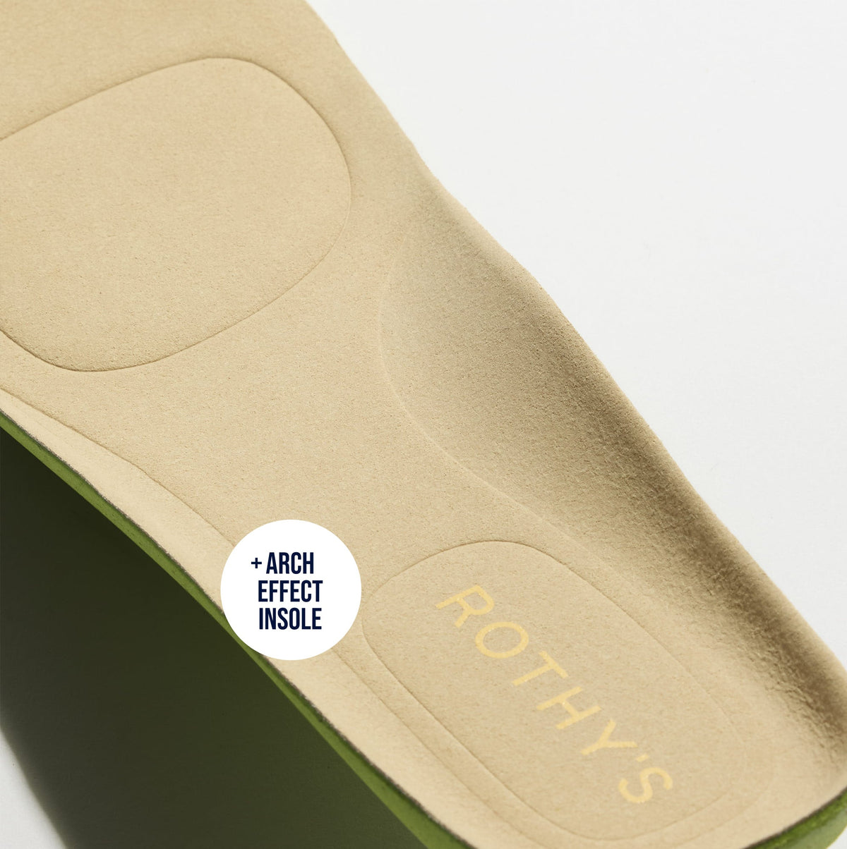 Close up of the Arch Effect Insole on The Daily Driver in Sunwashed Yellow.