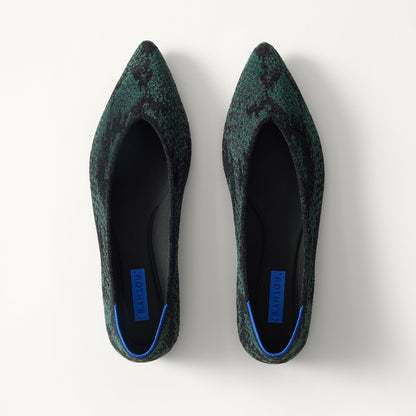 PDP | The Point III in ReVelvet Evergreen Python shown from the top.