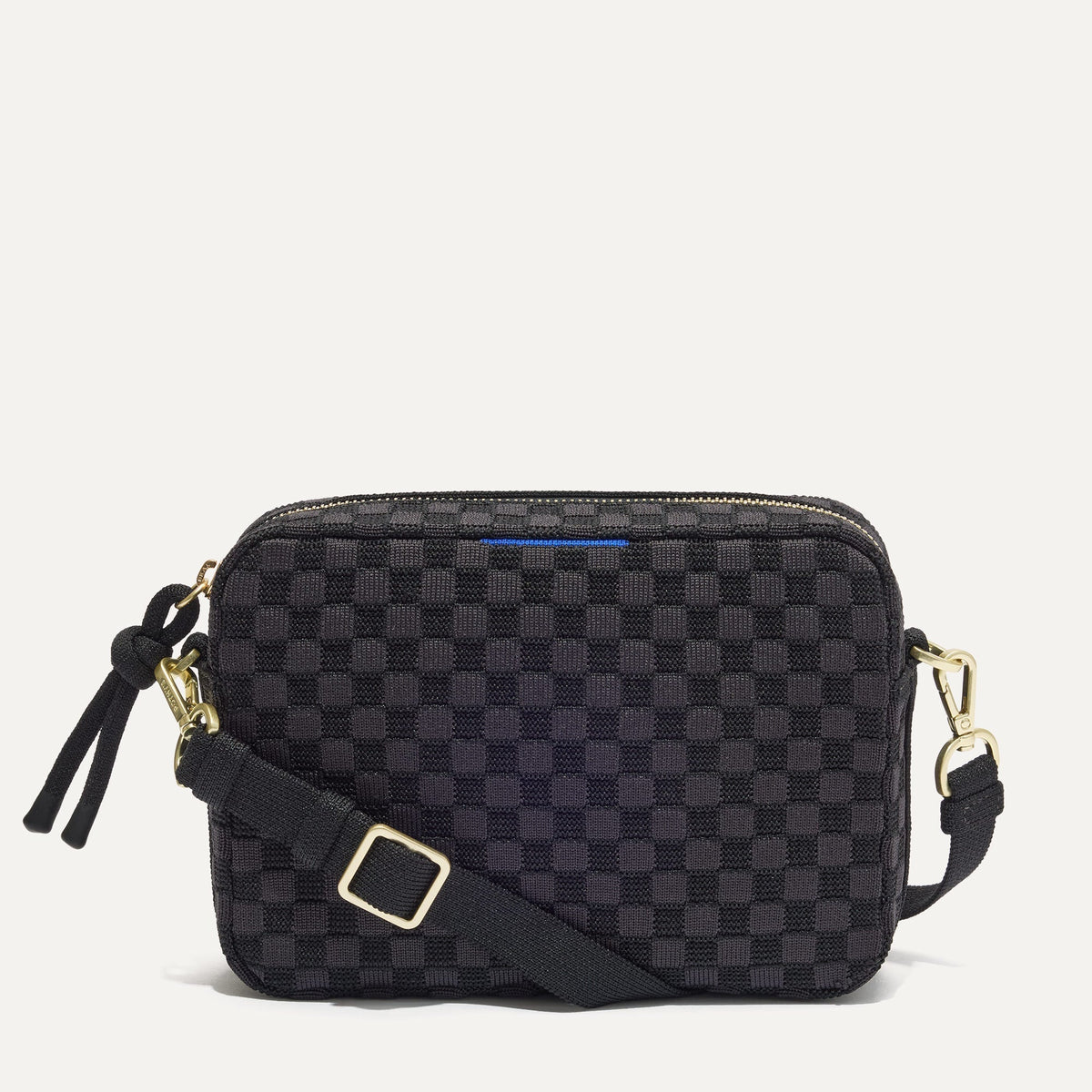PDP |The Crossbody Camera Bag in Black Sand, shown from the front.