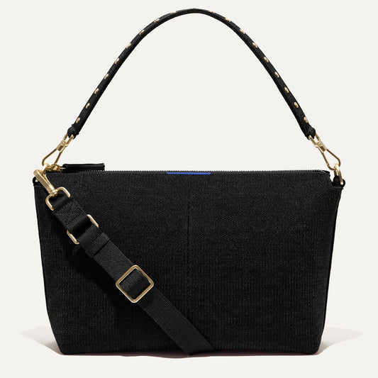 PDP | The Daily Crossbody in Revelvet™ Black shown from the front.