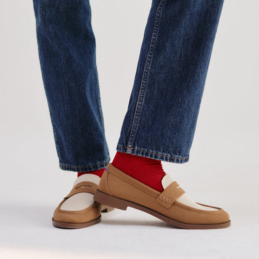 hover | Model wearing The Penny Loafer in Cortado.