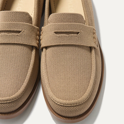 Close up of the toe and vamp of The Penny Loafer in Portobello.