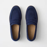 pdp | The Penny Loafer in ReVelvet Navy shown from the top.