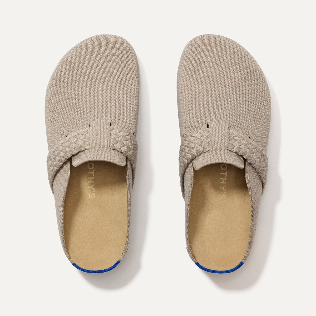 The Braid Clog in Dove shown from the top.