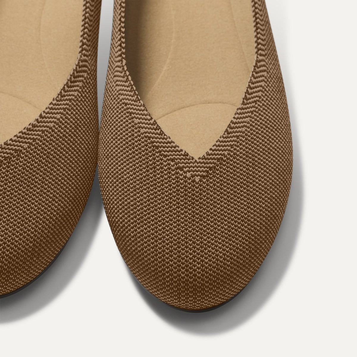 Close up of the toe and vamp of The Daily Flat in Minx.
