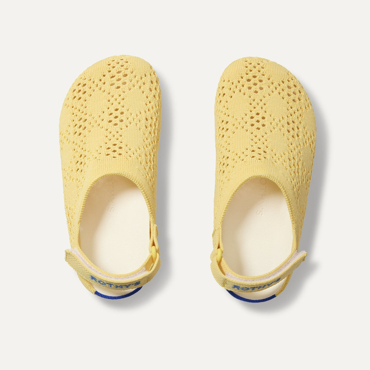 The Kids Clog in Sunny Crochet shown from the top.