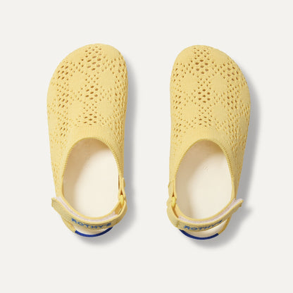 The Kids Clog in Sunny Crochet shown from the top.