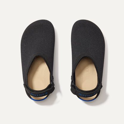 The Kids Clog in Black shown from the top.