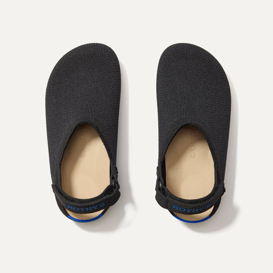 The Kids Clog in Black shown from the top.