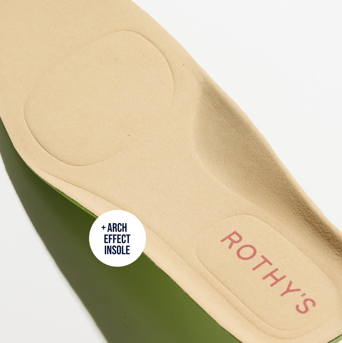 Close up of the Arch Effect Insole on The Men's Daily Driver in Cayenne.