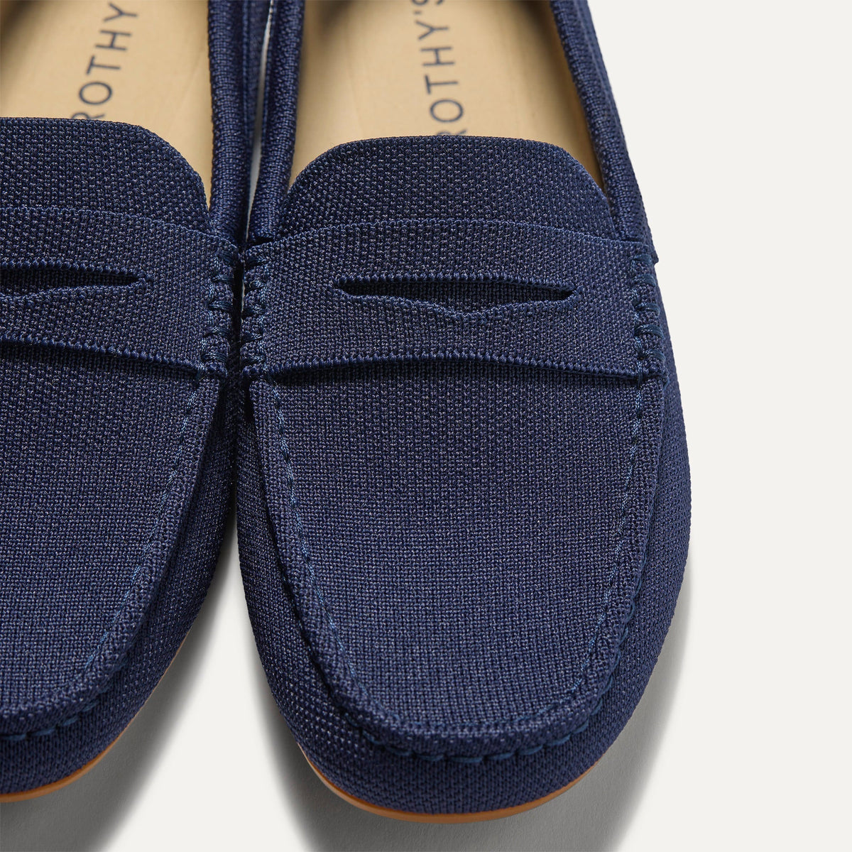 Close up of the toe and vamp of The Men's Daily Driver in Nautical Navy.