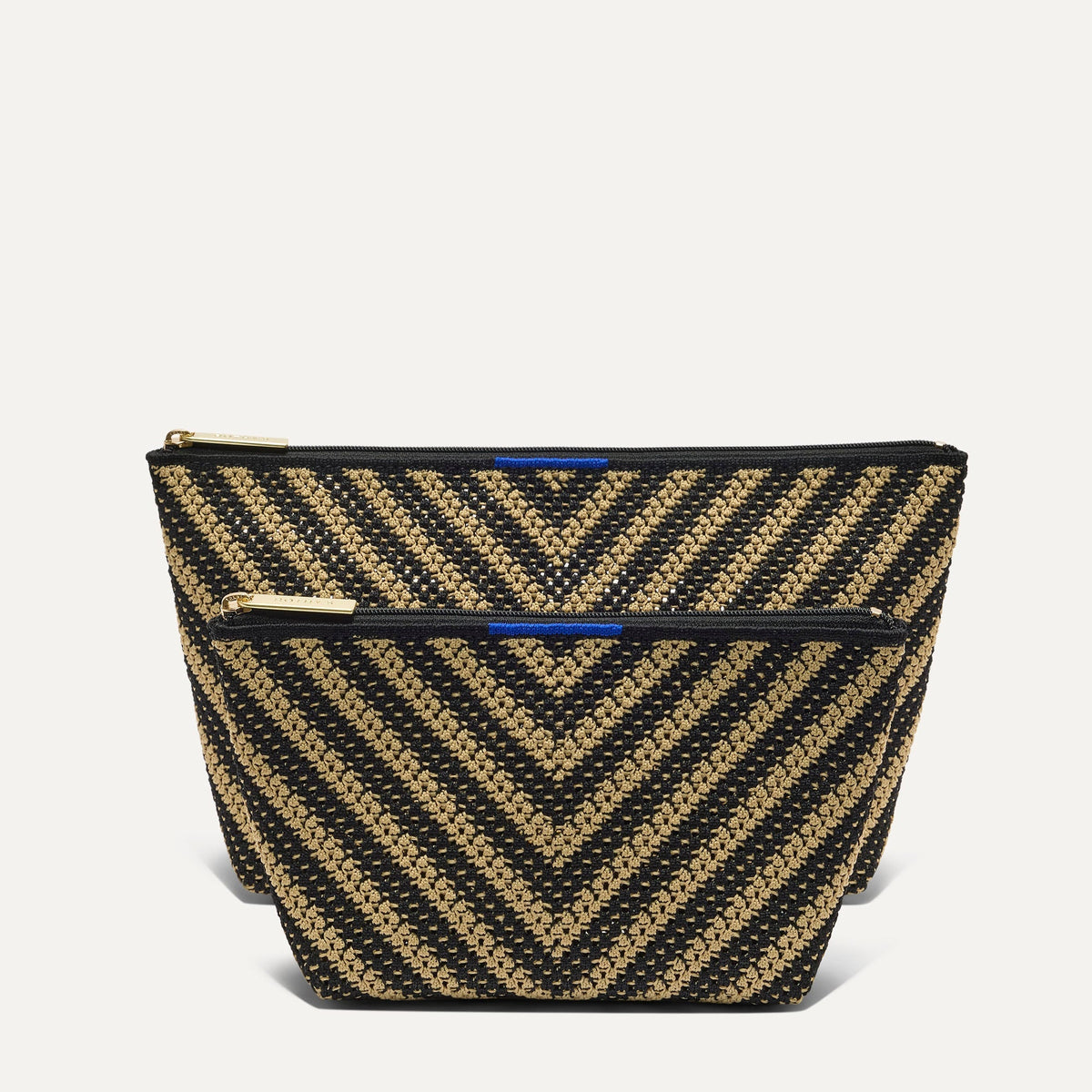 PDP | The Travel Pouch Set in Toffee Chevron shown from the front.