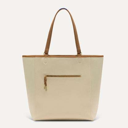 Overlay::Two looks in one! Just flip it inside out to wear the ivory side. | Alt::The Two-Way Tote in Shadow shown from reversible side.