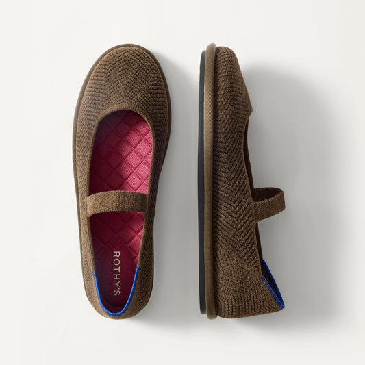 PDP | The Cruiser Mary Jane in ReVelvet Dark Herringbone shown from the top.