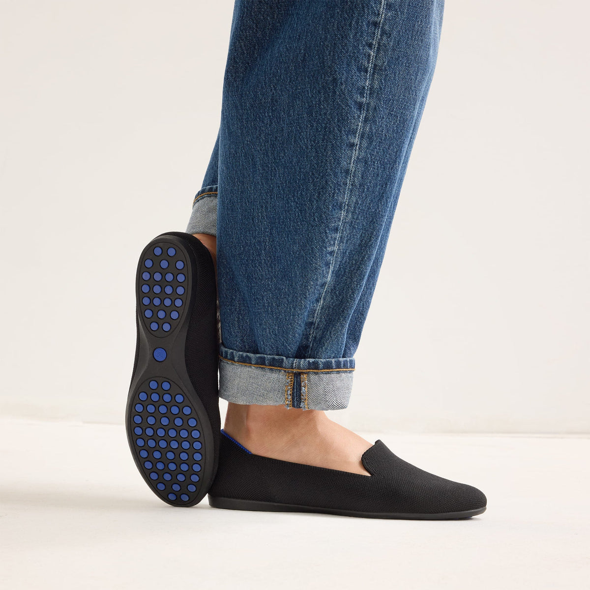 hover | Model wearing The Daily Loafer in Black.