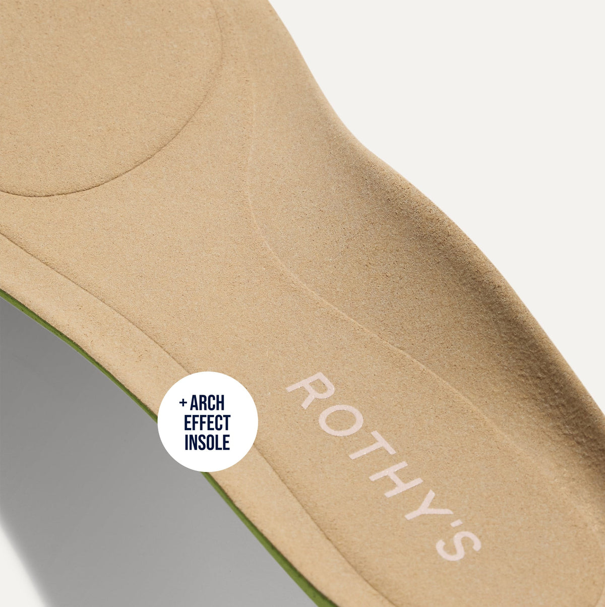 Close up of the Arch Effect Insole on The Daily Loafer in Ecru.