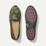 PLP |The Daily Loafer in Green Camo shown from the top with one shoe showing the outsole.