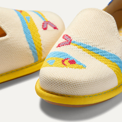 The Mini Loafer in Silly Sardine view with detailing of the front of the shoe.