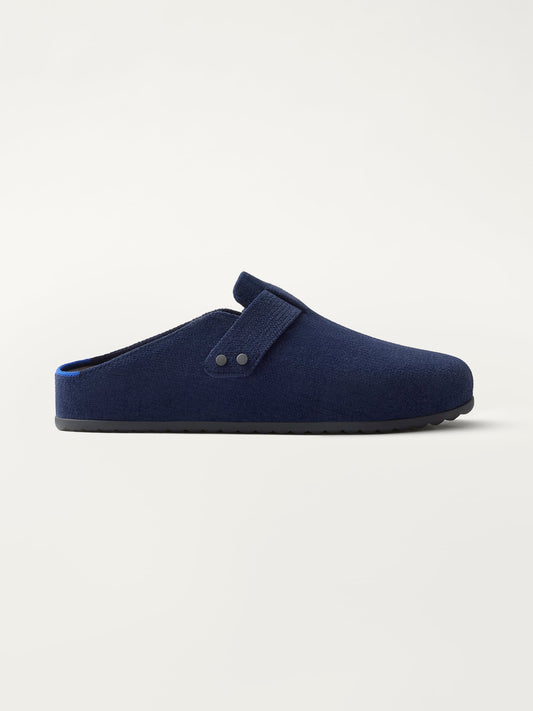 PLP | The Men's Clog in ReVelvet™ Deep Navy shown from the side.