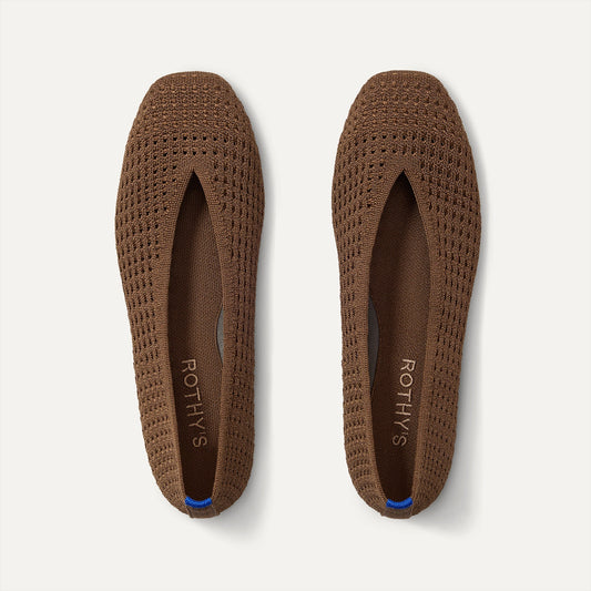 The Max Square Ballerina in Cinnamon Mesh shown from the top.