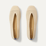 The Max Square Ballerina in Off White Mesh shown from the top.