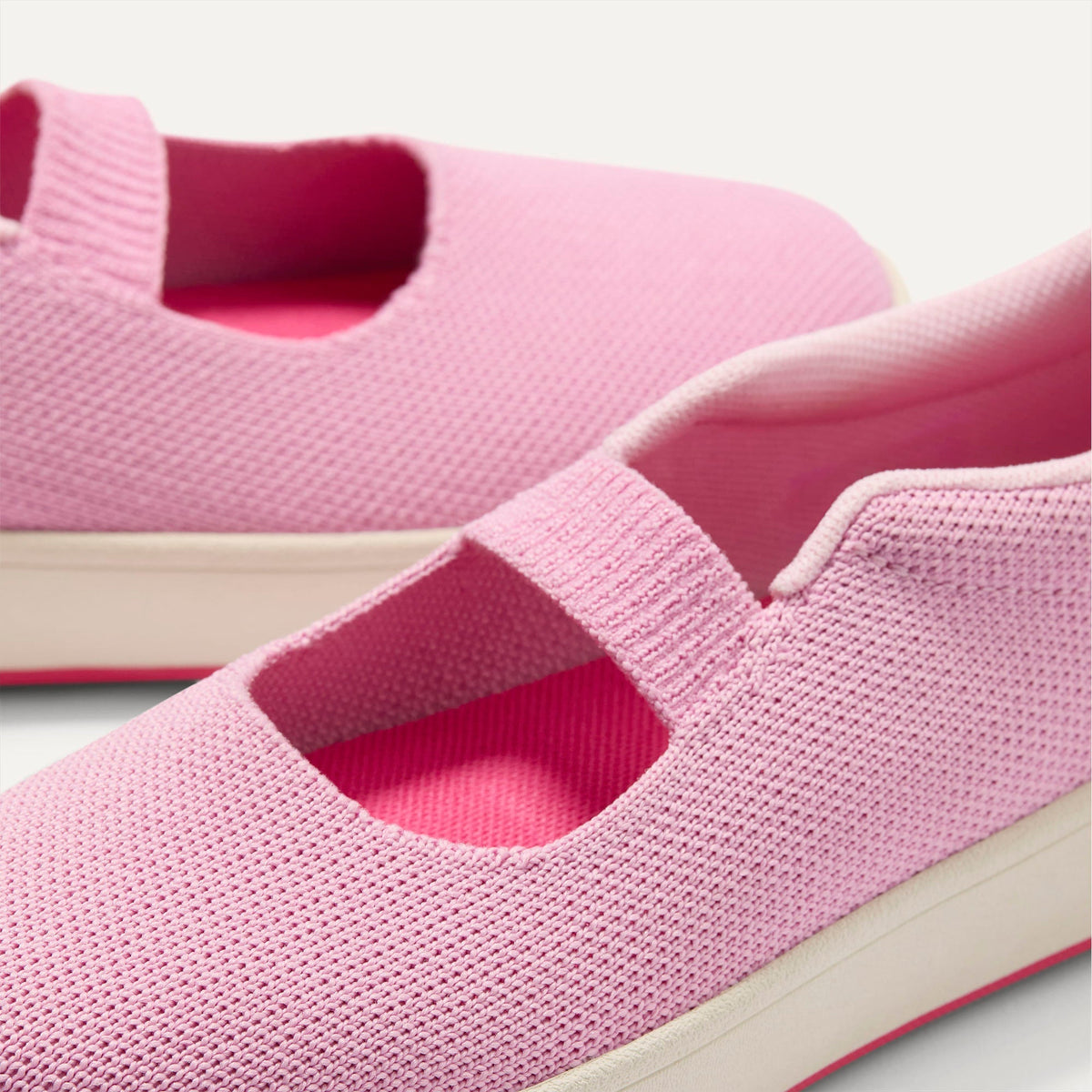 Close up of the strap detail of The Kids MJ Sneaker in Tutu.