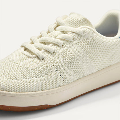 Overlay::Stretchy, No-Tie Laces | Alt:: Close up of the vamp and laces of The Kids Stretch Sneaker in Turbo.