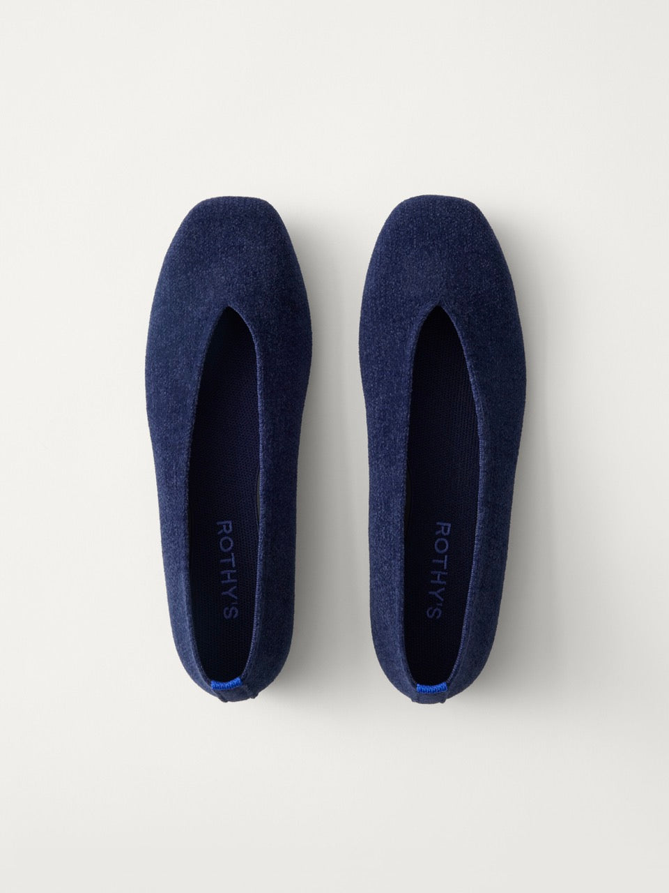 PLP |The Max Square Ballerina in ReVelvet Navy shown from the top.