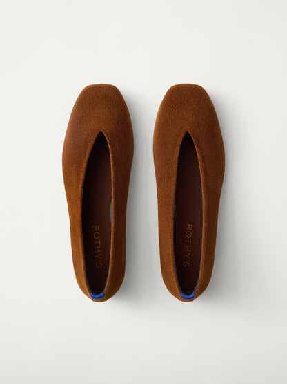 PLP |The Max Square Ballerina in ReVelvet Russet shown from the top.