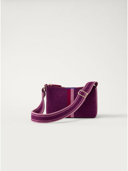 PLP | The Casual Crossbody in ReVelvet Orchid, shown from the front.